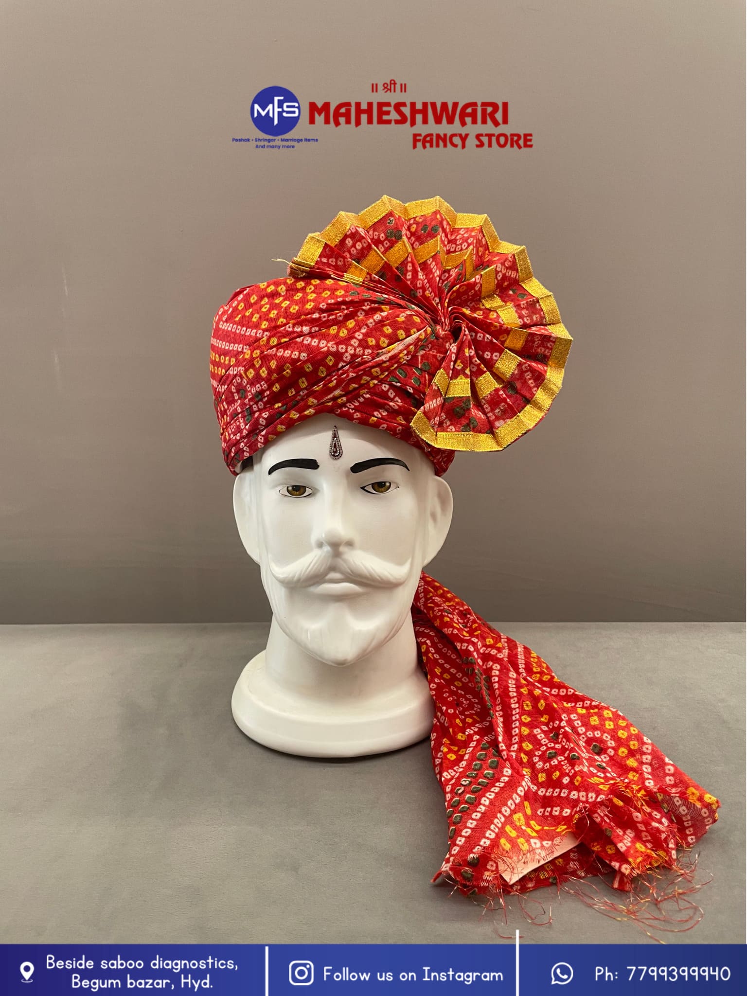 Chunri Turra Barati Pagdi Fabric